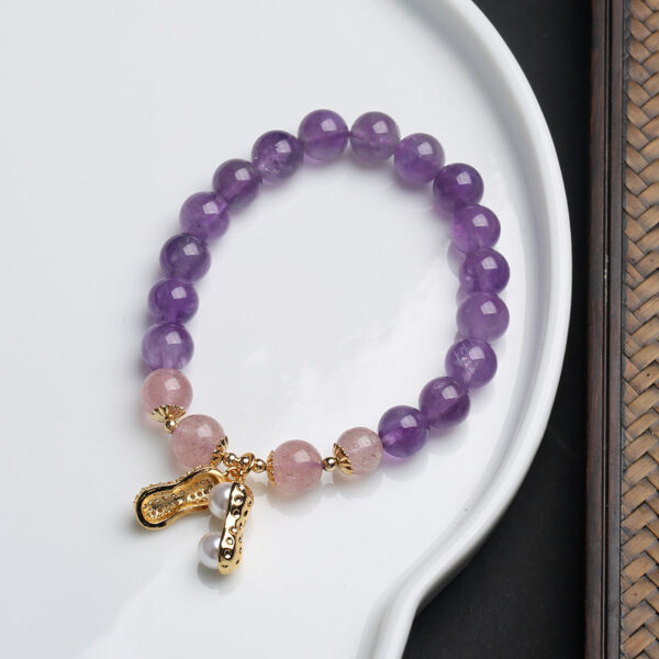 Natural Amethyst Strawberry Crystal Bracelet Ocean Heart Crystal Bracelet Women